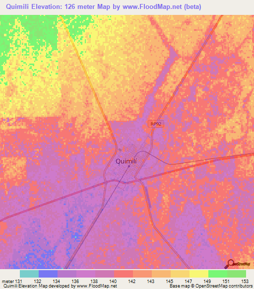 Quimili,Argentina Elevation Map