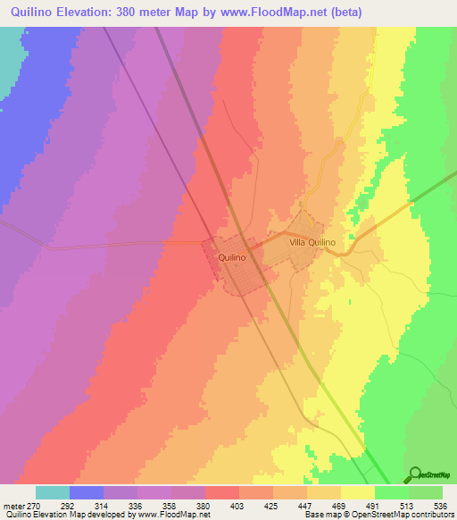 Quilino,Argentina Elevation Map