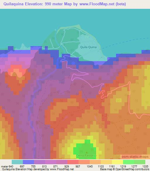 Quilaquina,Argentina Elevation Map