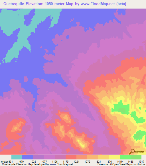 Quetrequile,Argentina Elevation Map