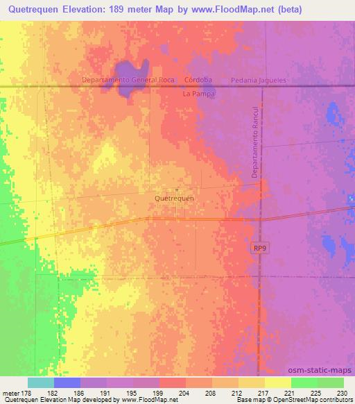 Quetrequen,Argentina Elevation Map