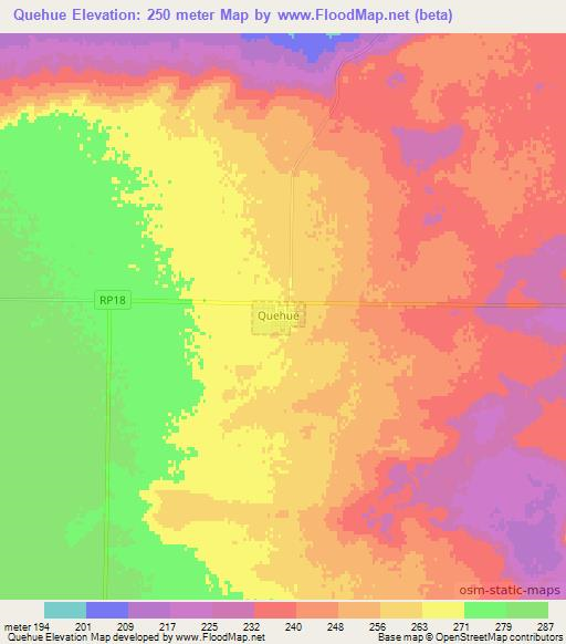 Quehue,Argentina Elevation Map