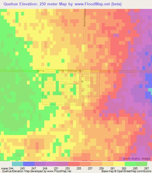 Quehue,Argentina Elevation Map