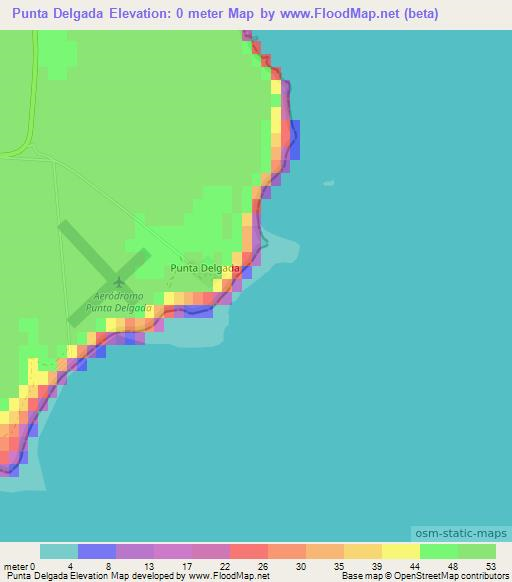 Punta Delgada,Argentina Elevation Map