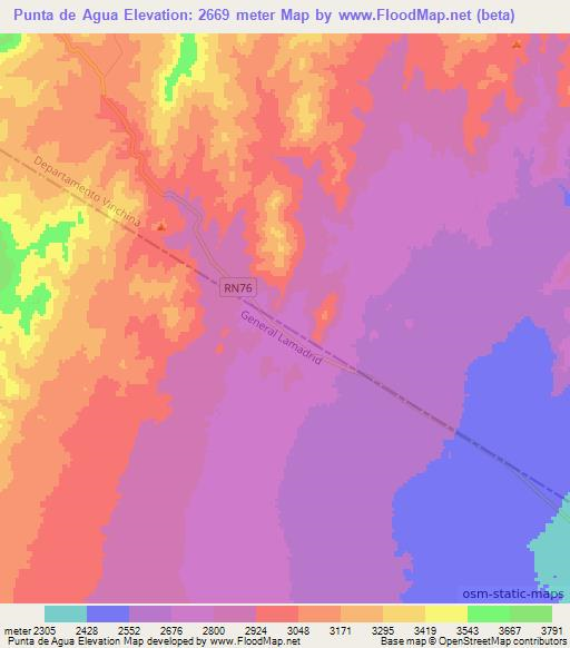 Punta de Agua,Argentina Elevation Map