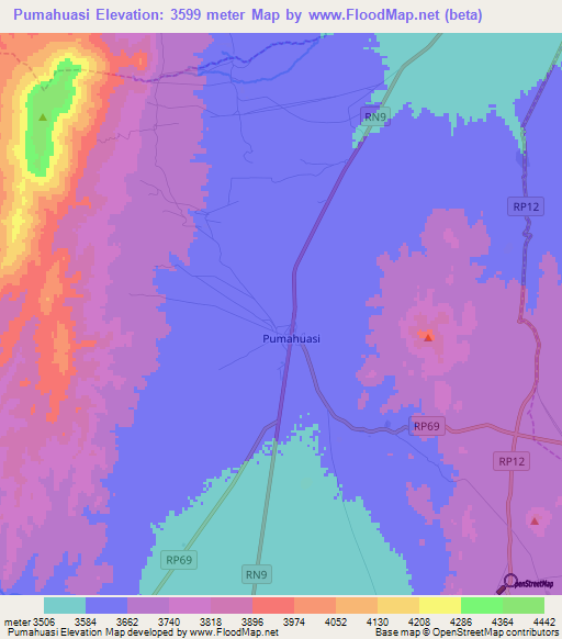 Pumahuasi,Argentina Elevation Map
