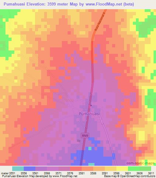 Pumahuasi,Argentina Elevation Map
