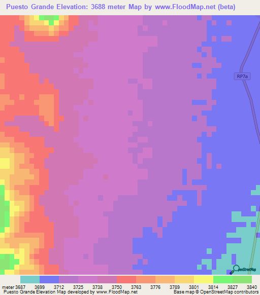 Puesto Grande,Argentina Elevation Map