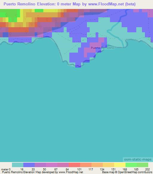 Puerto Remolino,Argentina Elevation Map