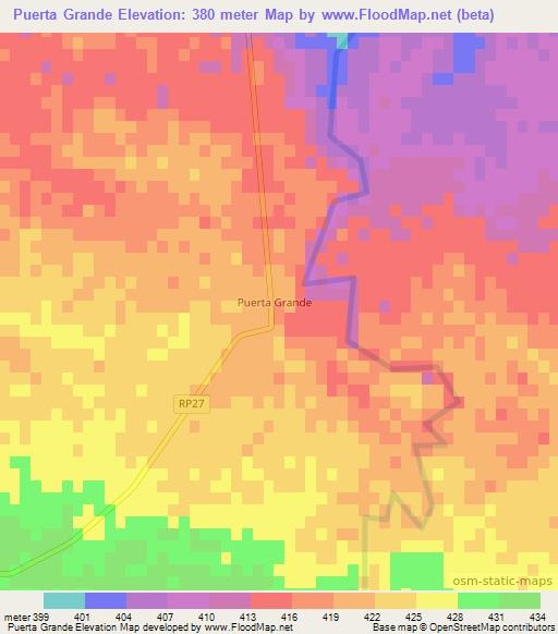 Puerta Grande,Argentina Elevation Map