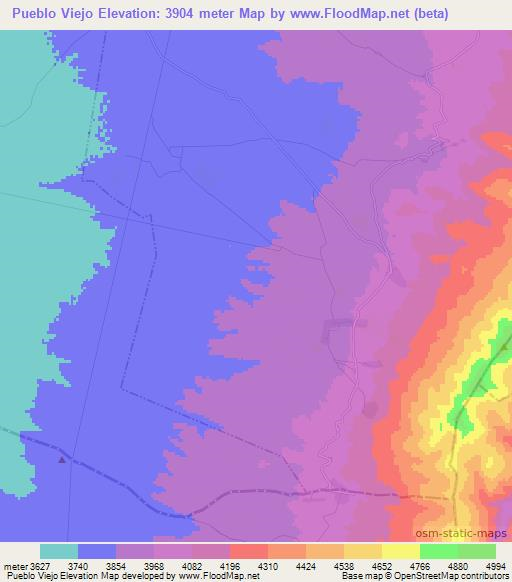 Pueblo Viejo,Argentina Elevation Map
