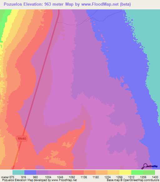 Pozuelos,Argentina Elevation Map