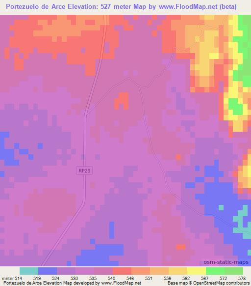 Portezuelo de Arce,Argentina Elevation Map