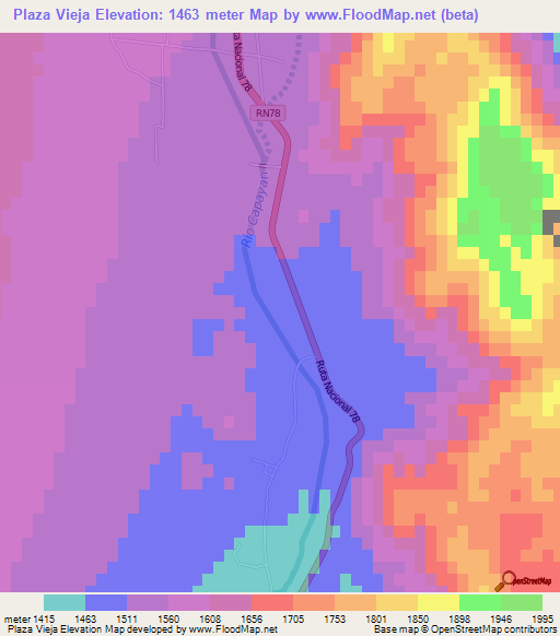 Plaza Vieja,Argentina Elevation Map