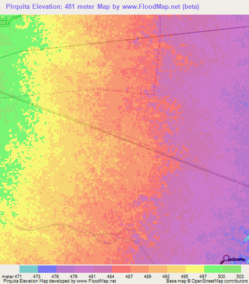 Pirquita,Argentina Elevation Map