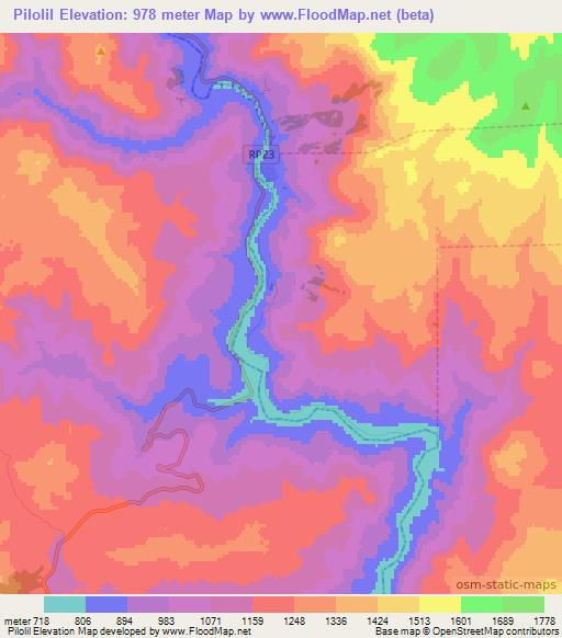Pilolil,Argentina Elevation Map