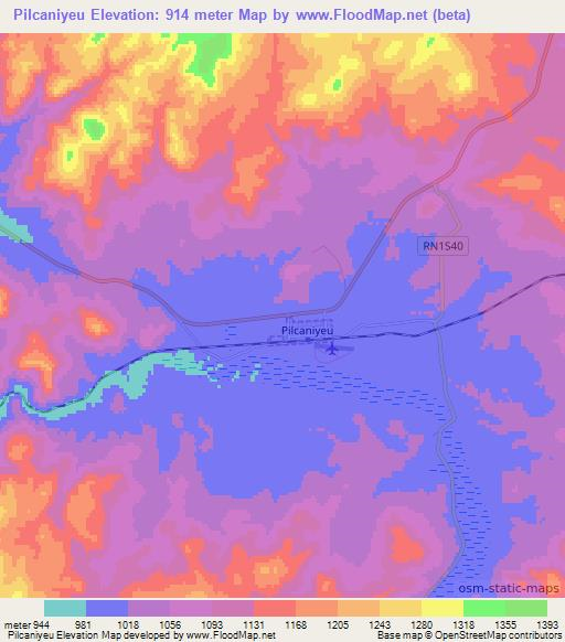 Pilcaniyeu,Argentina Elevation Map