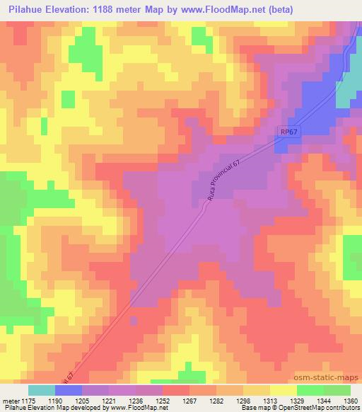 Pilahue,Argentina Elevation Map