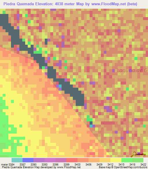 Piedra Quemada,Argentina Elevation Map