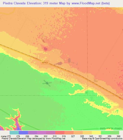 Piedra Clavada,Argentina Elevation Map