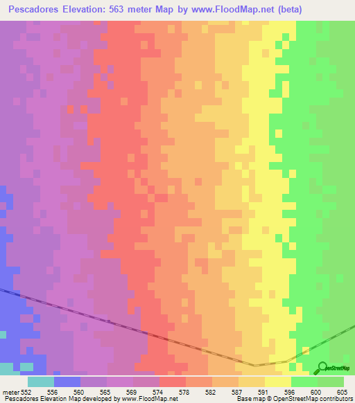 Pescadores,Argentina Elevation Map