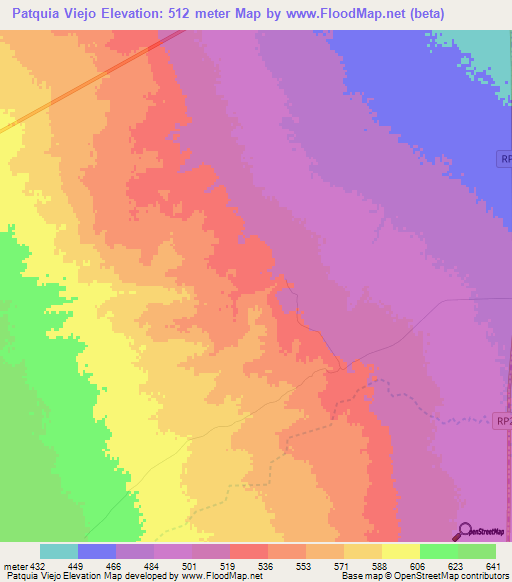 Patquia Viejo,Argentina Elevation Map