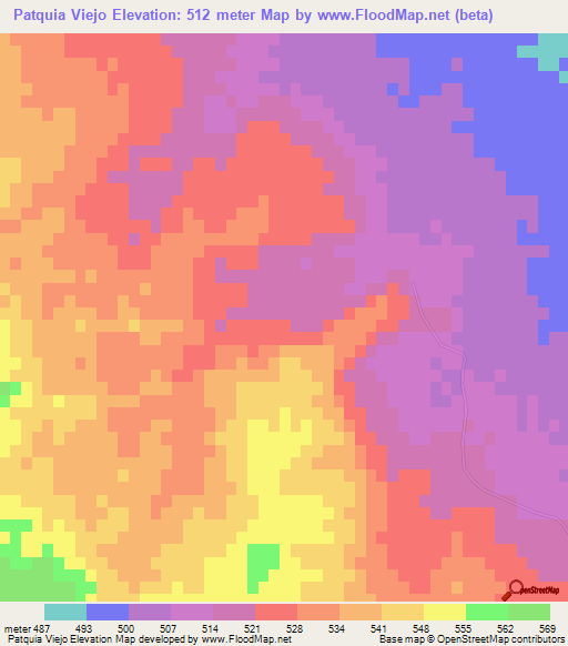 Patquia Viejo,Argentina Elevation Map
