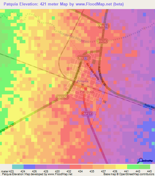 Patquia,Argentina Elevation Map