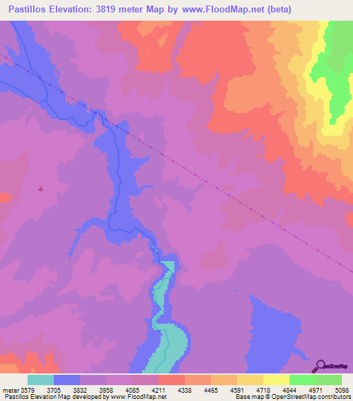 Pastillos,Argentina Elevation Map
