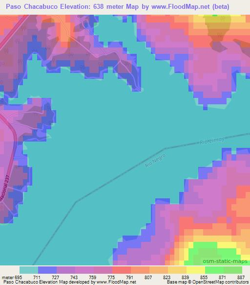 Paso Chacabuco,Argentina Elevation Map