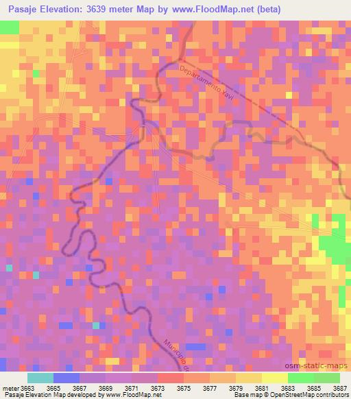 Pasaje,Argentina Elevation Map