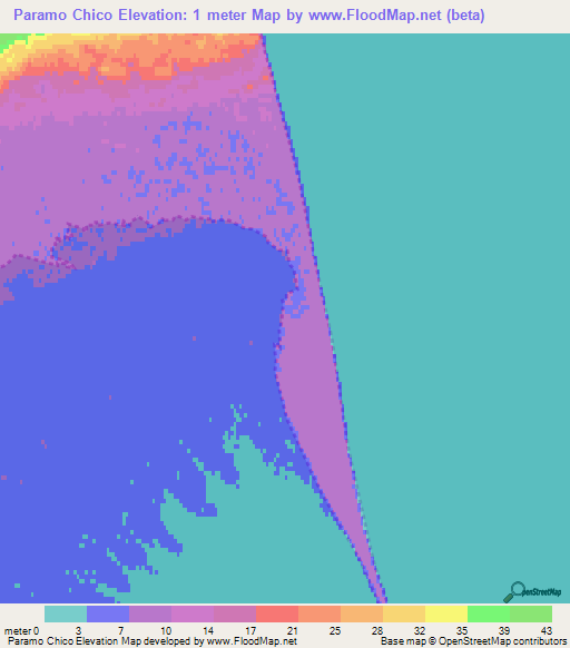 Paramo Chico,Argentina Elevation Map