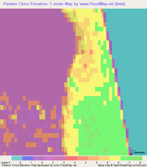 Paramo Chico,Argentina Elevation Map