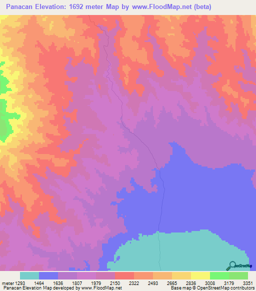 Panacan,Argentina Elevation Map