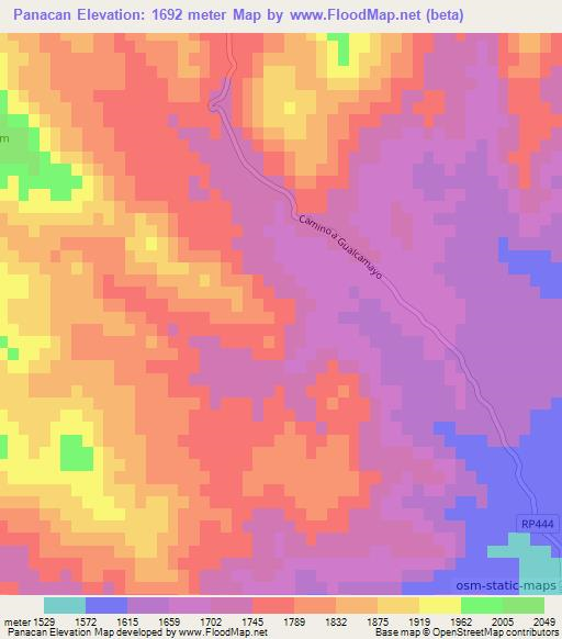 Panacan,Argentina Elevation Map