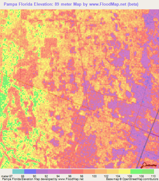 Pampa Florida,Argentina Elevation Map