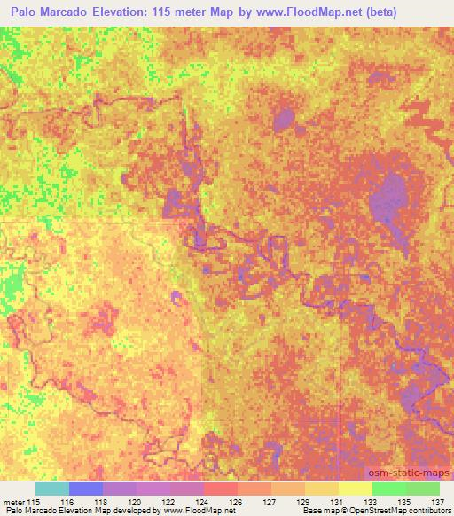 Palo Marcado,Argentina Elevation Map