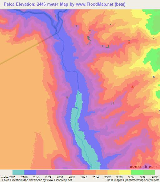 Palca,Argentina Elevation Map