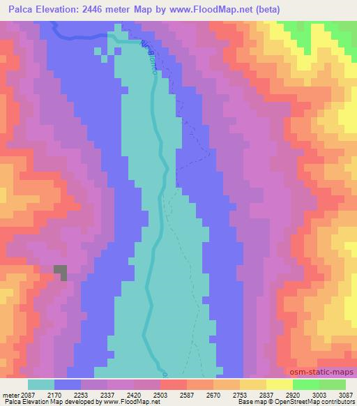 Palca,Argentina Elevation Map