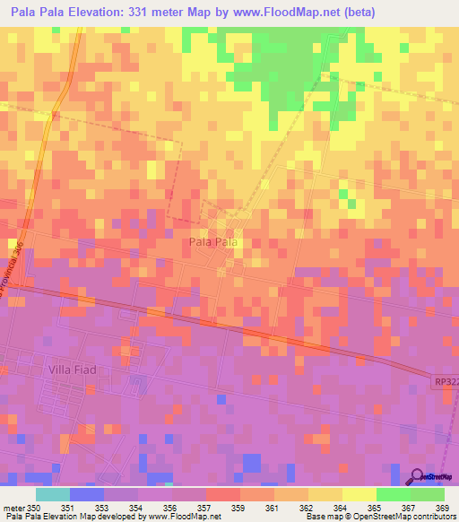 Pala Pala,Argentina Elevation Map