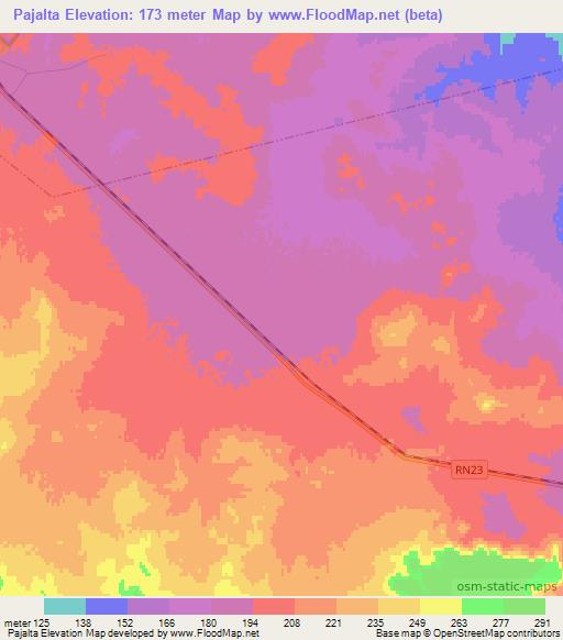 Pajalta,Argentina Elevation Map