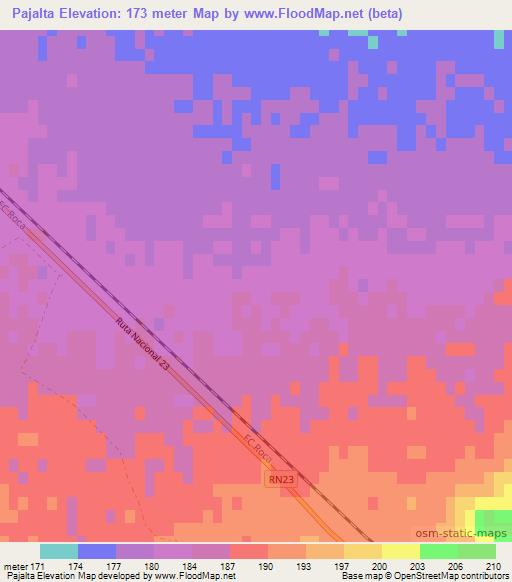 Pajalta,Argentina Elevation Map