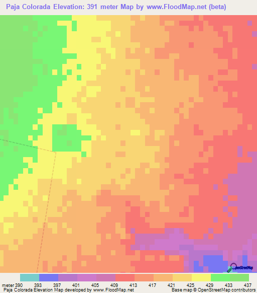 Paja Colorada,Argentina Elevation Map