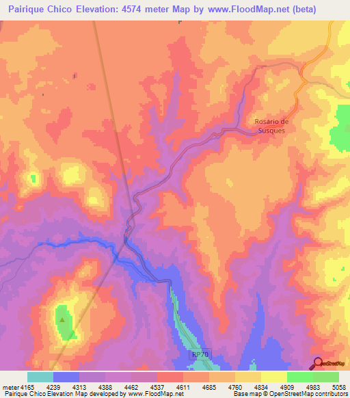 Pairique Chico,Argentina Elevation Map