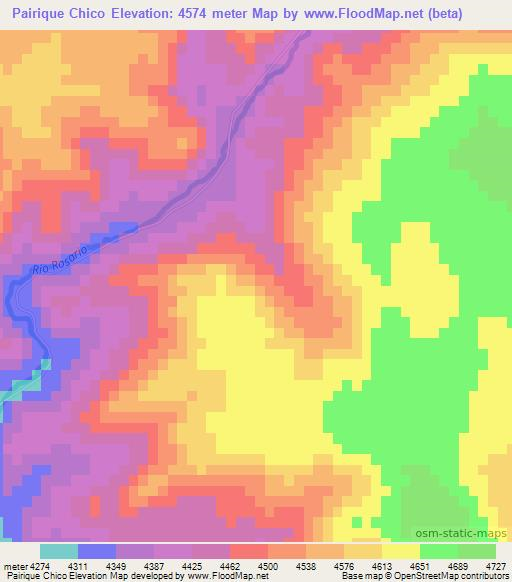 Pairique Chico,Argentina Elevation Map