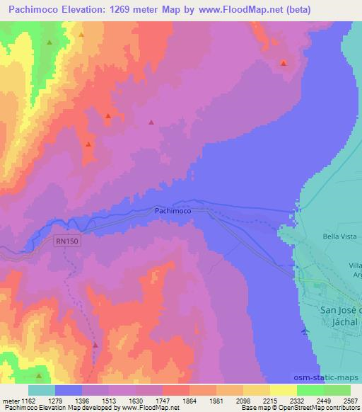 Pachimoco,Argentina Elevation Map