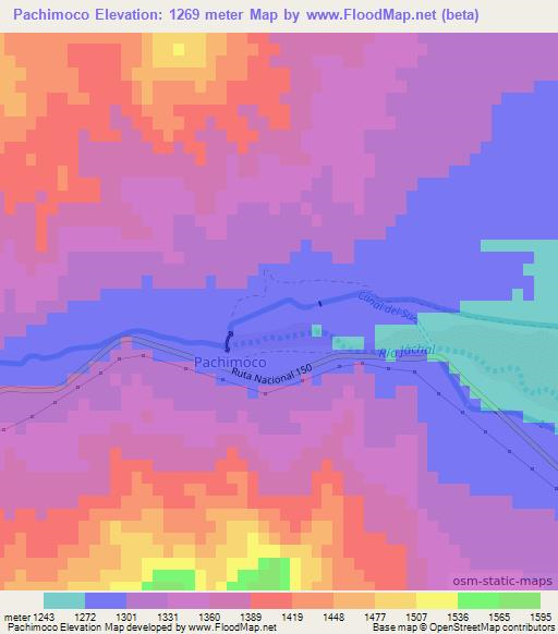 Pachimoco,Argentina Elevation Map