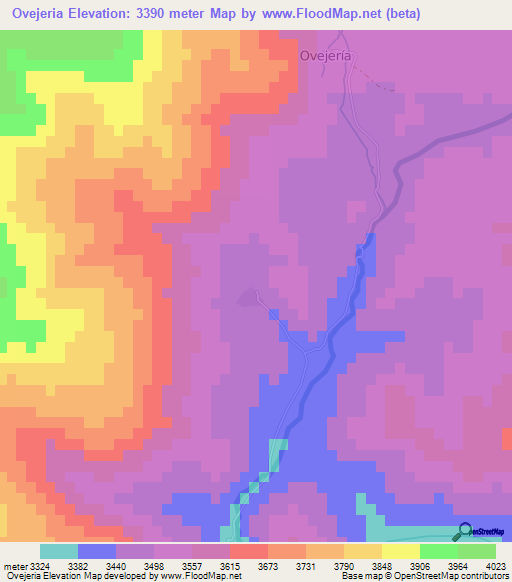 Ovejeria,Argentina Elevation Map