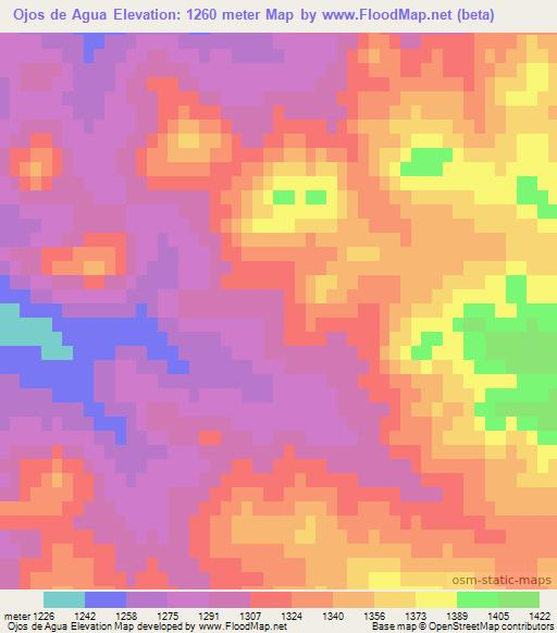 Ojos de Agua,Argentina Elevation Map