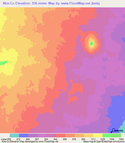 Nire-Co,Argentina Elevation Map